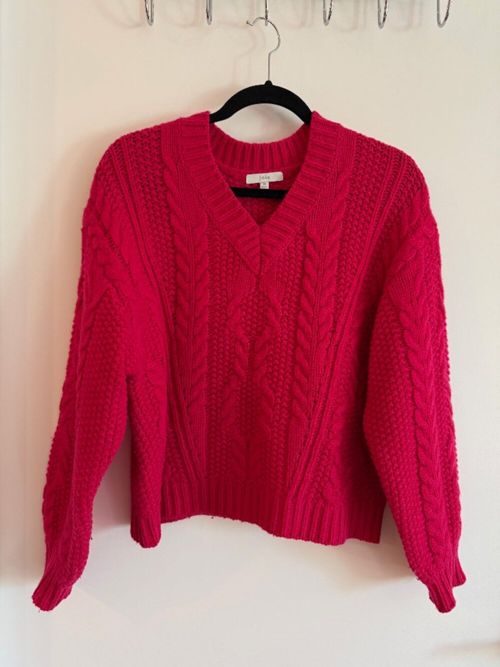 Joie Pink Cable Knit Wool Sweater Size XS